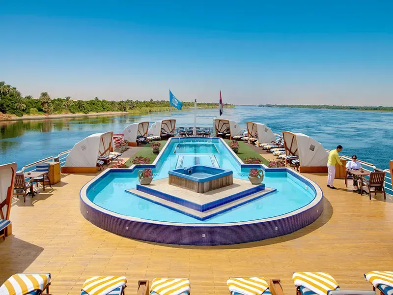 Sonesta St. George Nile Cruise Sundeck – Luxury Relaxation and Scenic Nile Views