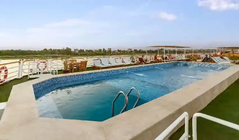 Sundeck and Pool on the Radamis Nile Cruise for Ultimate Relaxation