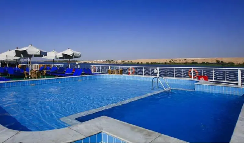Relaxing Swimming Pool on the Jaz Crown Jubilee Nile Cruise